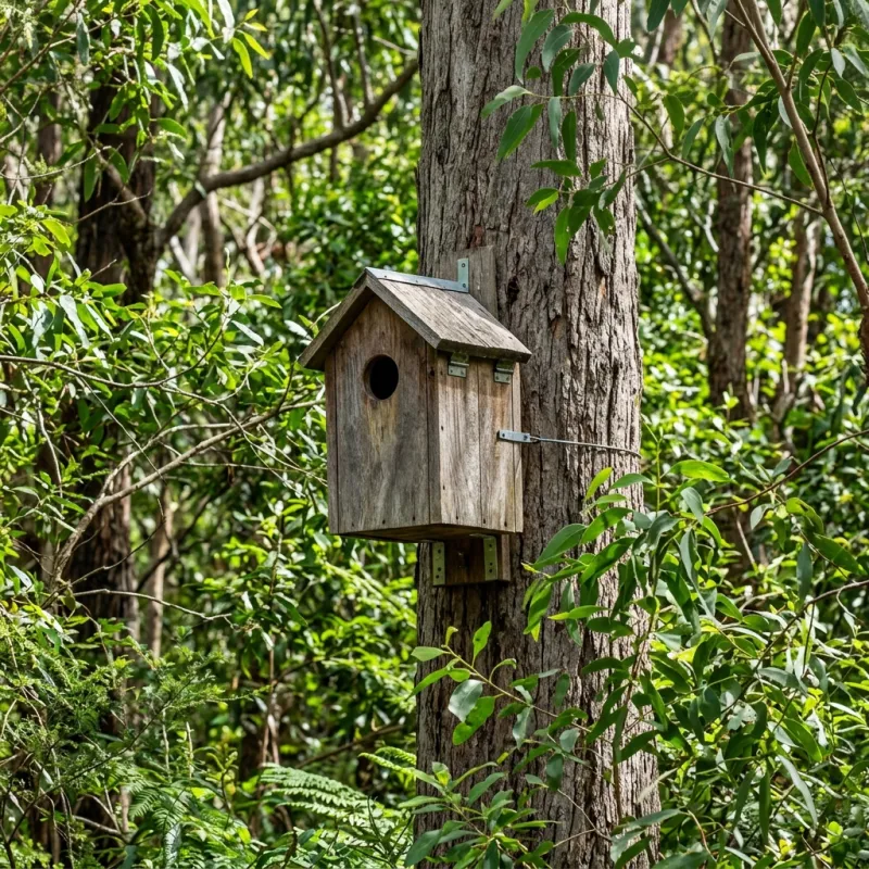 Animal nesting box installed as a humane alternative to a Murrumbeena roof cavity